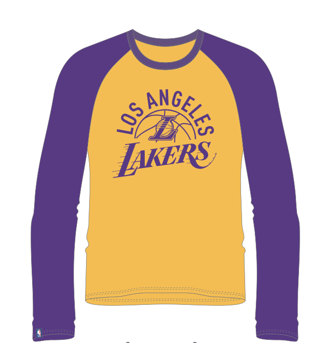 LA Lakers Long sleeve shirt yellow/Purple Medium